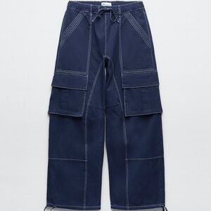 Zara cargo trousers with topstitching 2